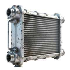 Fototapeta premium A metal radiator is isolated on transparent background