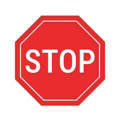 STOP Octagon Road Sign – Red Warning Symbol Ready to Print Vector