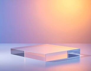 Glass Platform Display with Pastel Gradient Background