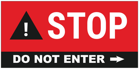 STOP Banner – Horizontal Red Do Not Enter Sign Ready to Print