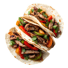 Delicious Steak Tacos Mexican Food Photography  Restaurant Menu isolated on transparent background