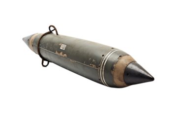 Close-up View of a Military Missile: Detailed Analysis of its Features transparent background png