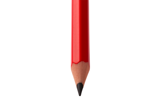 Close-up of Red Pencil Point:  Writing, Drawing, Art Supplies, Creativity, Education Resource, School Supplies, Office Stationery transparent background png
