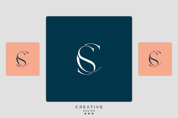 SET of CS, SC, C, S, Abstract Letters Logo Monogram