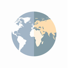 Globe graphic of earth featuring continents such as Africa, Europe, and the Americas in pastel colors for design projects.