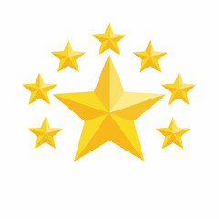 Golden stars arranged around a central star evoke excellence, perfect for rewards, ratings, or high-quality achievement visuals.