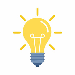 Simple lightbulb design showcasing illumination and creativity for concept and educational projects, perfect for adding a bright idea to your designs.