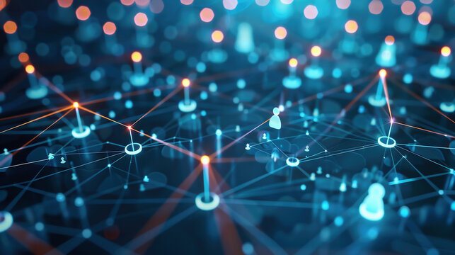 Network of user icons symbolizing iam roles and access management