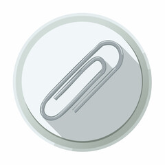 Stylized paperclip graphic featuring a modern design with soft shadows, perfect for enhancing presentations or office-themed projects.