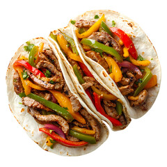 Delicious Steak Fajita Tacos A Culinary Delight isolated on transparent background