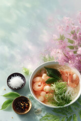 Asian food poster wallpaper, summer style
