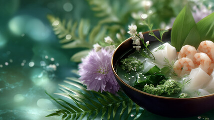 Asian food poster wallpaper, summer style