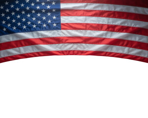 Fototapeta premium Neatly Draped United States Flag Showcasing Its Vibrant Colors and Iconic Design, with Ample Copy Space