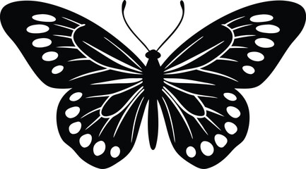  peacock butterfly silhouette vector illustration
