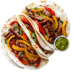 Delicious Steak Fajita Tacos A Culinary Delight isolated on transparent background