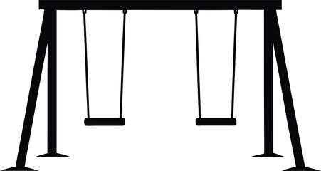 swing set silhouette vector.
