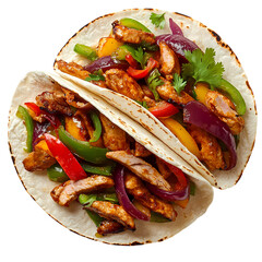 Sizzling Chicken Fajita Tacos A Culinary Delight isolated on transparent background
