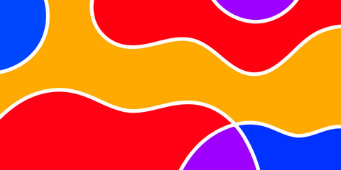 Abstract vibrant shapes of overlapping colors