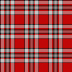 Red, Yellow, Black, Gray, White Tartan Weave Pattern - Tile