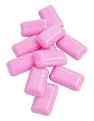 pink bubble gums isolated on transparent background, png