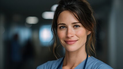 Professional female doctor smiling at camera in hospital