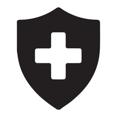 Obraz premium Medical Health Shield Icon - Protection, Healthcare And Safety Symbol