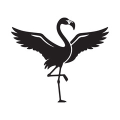Obraz premium Flamingo Bird Silhouette Vector Icon - Tropical Wildlife And Elegant Nature Design