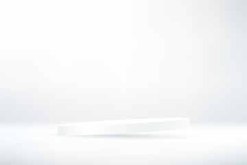 Abstract white cylinder pedestal podium for Product display presentation. Vector illustration.