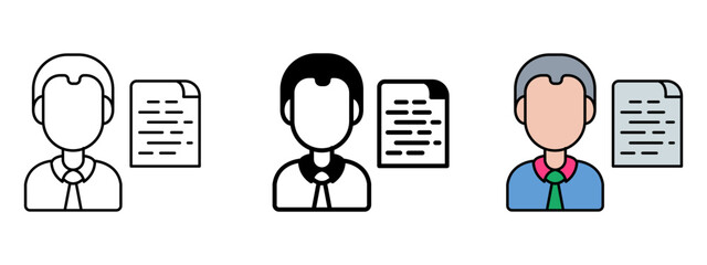 Financial Advice Icon – Line, Glyph, and Fill Icon Set