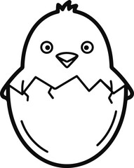 Adorable Chick Hatching from Egg Illustration