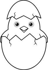 Adorable Chick Hatching from Egg Illustration