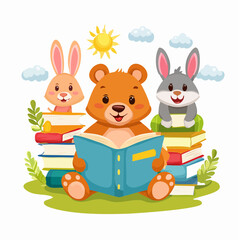 rabbit with a book