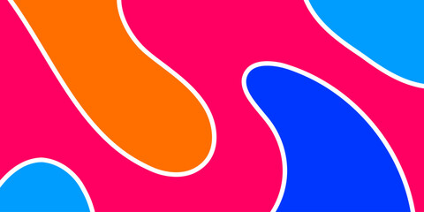 Abstract design with overlapping, curved shapes of vibrant colors (3)