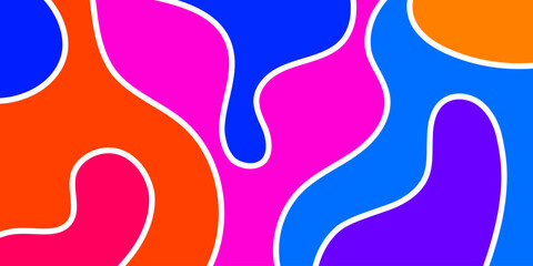 Abstract vibrant layered shapes in bold colors
