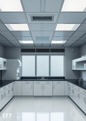 127 a serene lab environment highlighting the importance of fume hoods Empty room interior design architecture blank design room