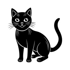 Cat clipart on white background vector illustration