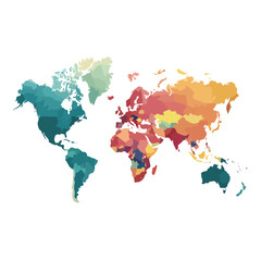 Obraz premium world map isolated in White Background, world map vector, Flat lay vector illustration