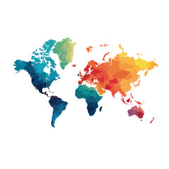 Obraz premium world map isolated in White Background, world map vector, Flat lay vector illustration