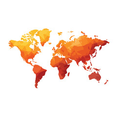 world map isolated in White Background, world map vector, Flat lay vector illustration