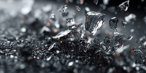 Crystalline Shards: Floating Fragments of Shadow and Light in a Macro View