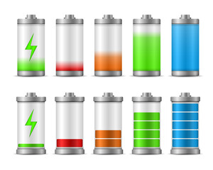 PNG battery icon with glossy blue cylinder electric charge energy indicator level vector design for mobile app background infographic modern style power refill voltage

