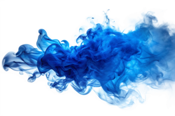  blue smoke on white background , PNG