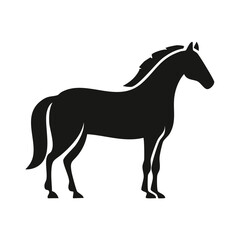 Obraz premium Horse Full Body Black Glyph Icon (Color Changes Available in SVG)