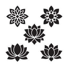 set of vector floral elements