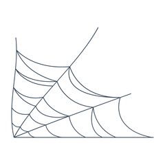 Spider web icon isolated on white. Black vector halloween element.