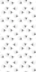 Minimal Black and White Floral Seamless Pattern on White – Modern Summer Fabric, Wallpaper, Stationery Design.