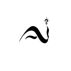 A minimalist logo consisting of the letters A and i, which means flexible, follows developments and is full of ideas or innovation