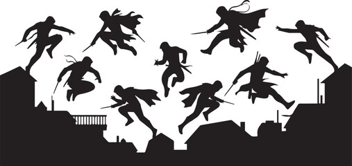 "Midnight Descent: Assassin in Flight"