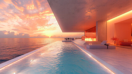 Penthouse Blends Minimalism with Majestic Skyline