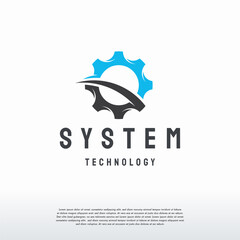 System technology logo designs vector, Gear logo template